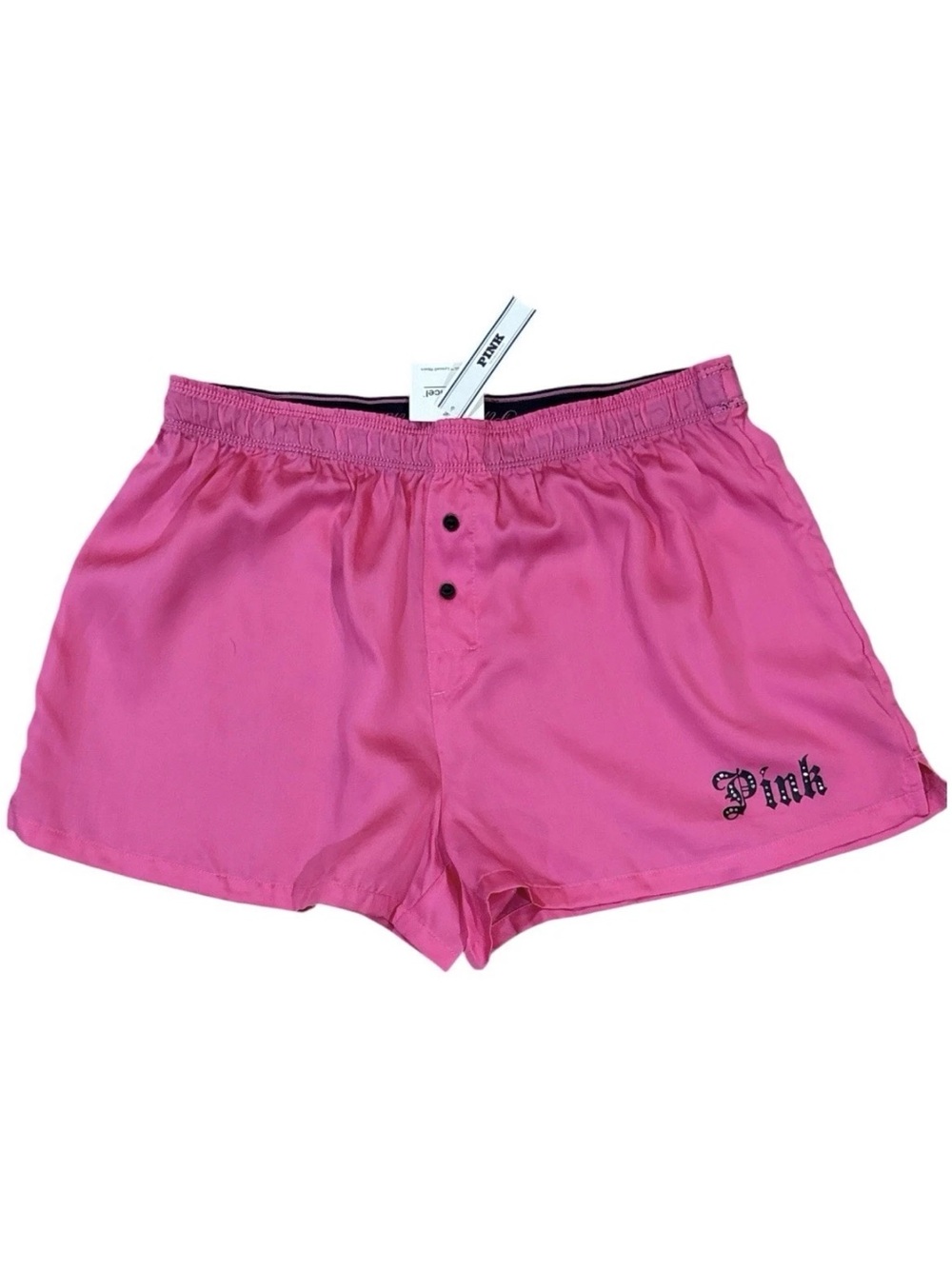 Victoria Secret PINK Boxer Shorts Hot Pink Bling Lounge Sleep stencil S NWT